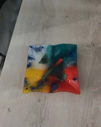 piattino in vetro di Murano colorato, soprammobile