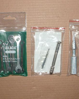 Chiavi inox + trapano + estrattore cuscinetti