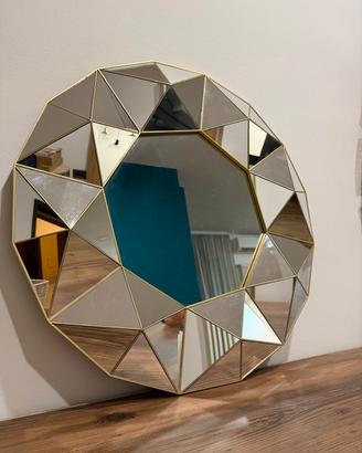 Specchio da parete design oro,effetto diamante