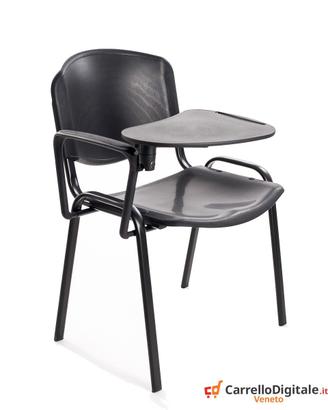 Sedia impilabile in Plastica NERO con RIBALTINA