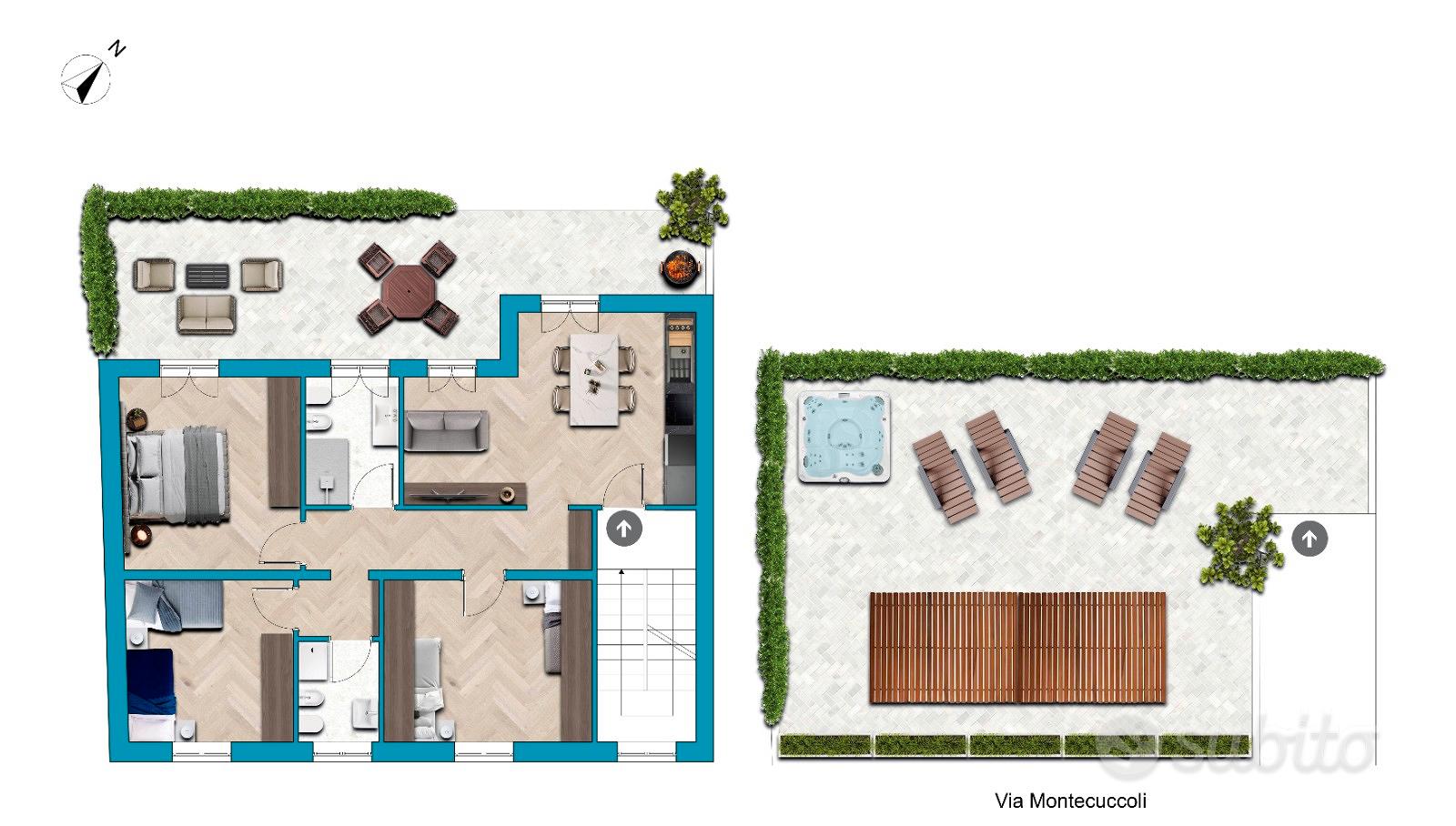 4vano con livelterrazza e terrazza sovrastante