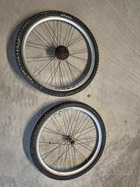 Cerchi MTB 26 completi copertoni 