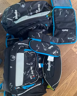 cartella 3 Fragezeichen con astuccio, borsa e zain