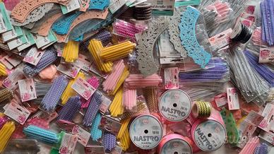 Lotto carta , nastri e fiocchi – 266 pz 