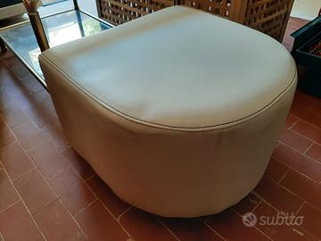 pouf in pelle beige