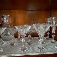 Servizio da 12 bicchieri cristallo + bottiglie