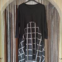 Maglia vestito donna taglia unica nero maniche 3/4