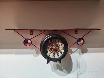 Orologio Americano Mensola Porta Oggetti Metallo