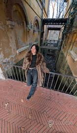 abrigo de piel de zorro plateado