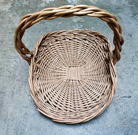 Cesto ovale provenzale vintage, vimini 55x38x42 cm