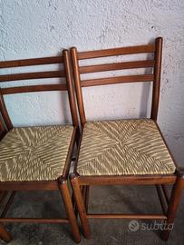 sedie in legno massello e seduta in paglia