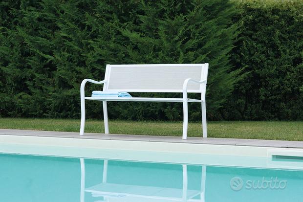 Panchina 2 posti - 128 cm in ferro color bianco