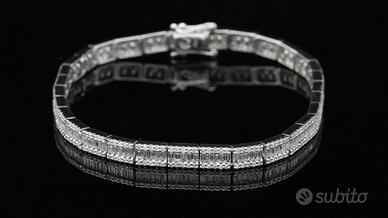 BRACCIALE TENNIS IN ORO BIANCO 18 KT CON BRILLANTI
