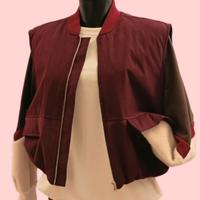 Bomber smanicato bordeaux over