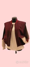 Bomber smanicato bordeaux over