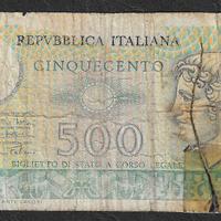 Italia - banconota circolata da 500 Lire "Mercurio