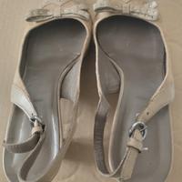 Scarpe tipo chanel 36 beige camoscio