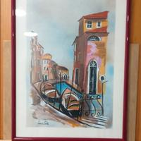 QUADRO CON CORNICE BARCHE VENEZIANE