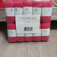 10 gomitoli di Cotone Dmc da 50 gr colore fragola