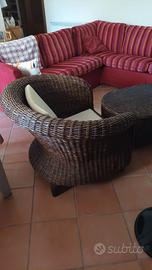 Poltrone in Rattan e tavolino abbinato
