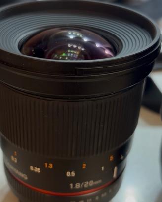 Samyang 20 mm 1.8 per EF Canon