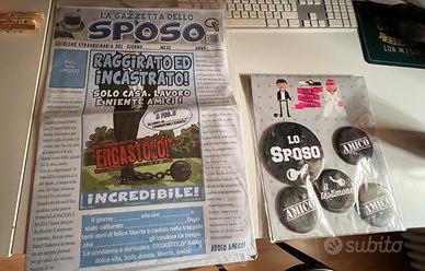 KIT ADDIO AL CELIBATO -GIORNALE E SPILLA SIMPATICI