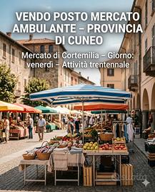 Posto mercato in provincia di Cuneo