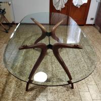 Tavolo ovale in cristallo