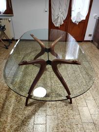 Tavolo ovale in cristallo