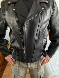 Giacca “chiodo” in vera pelle con frange