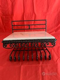 Splendida Mensola da Parete in Ferro Battuto e Mar