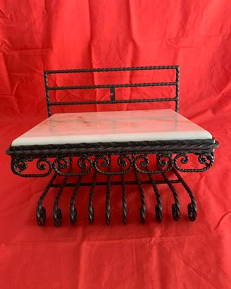 Splendida Mensola da Parete in Ferro Battuto e Mar