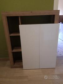 MOBILE BIANCO LUCIDO E SIMIL-ROVERE 