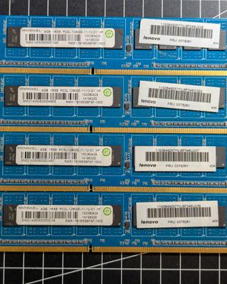 Ram 4x4GB DDR3 UDIMM ECC Ramaxel RMR1781ME68F9F