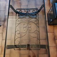 Tavolino da salotto in ferro e vetro