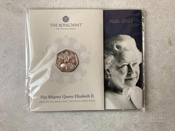 Moneta 50 pence dedicata alla Regina Elisabetta