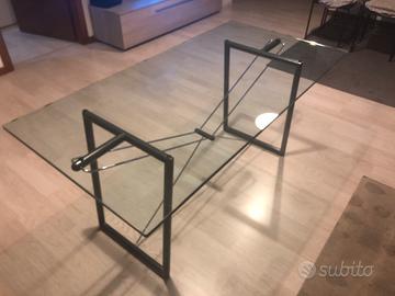 Tavolo 80x160 in vetro con struttura in acciao