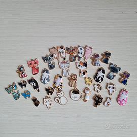 34 Charms Gatti Smaltati - Set Completo per Bijoux