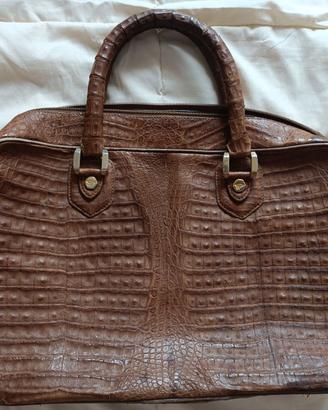 Borsa da donna vintage in vero Coccodrillo