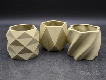 Tris di vasi geometrici di design