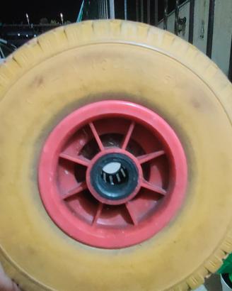 ruota per carrello gialla piena 260x85