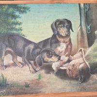 Dipinto con bassotti 