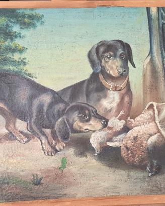 Dipinto con bassotti 