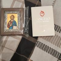 quadretto Gesù  con vangelo della cresima