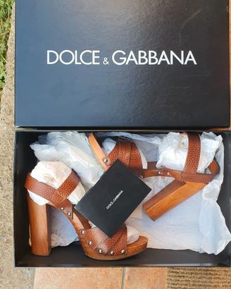 Sandali in legno e cuoio Dolce e Gabbana SS 2009