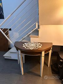 TAVOLO CONSOLE ALLUNGABILE LEGNO MASSELLO