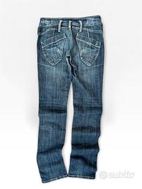 Jeans Y2k Vita bassa Tasche Retro Anni 2000 Xs
