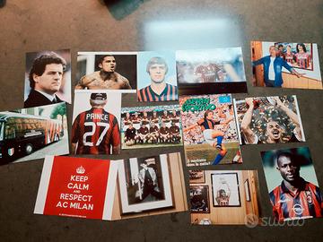 2 carte autografate del Milan più 14 carte  milan