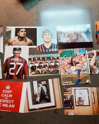 2 carte autografate del Milan più 14 carte  milan
