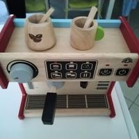 macchina da caffe' giocattolo in legno